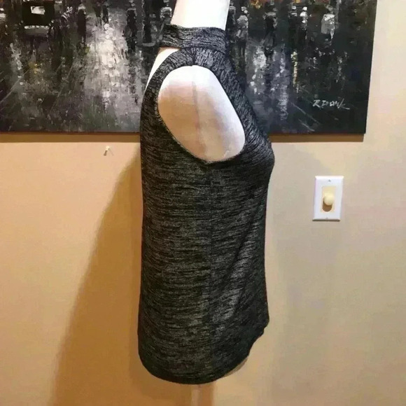 Rag & Bone Gray Mock Turtle Neck V Back Cutout Tank Top Size S - Picture 3 of 4